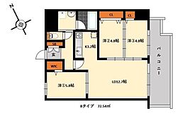 フォンターナガーデン博多駅前 3LDKの間取図画像
