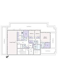 エクセラーアビタ四ツ谷 3LDKの間取図画像