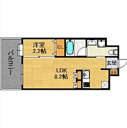 グランフォーレプライム平尾 1LDKの間取図画像