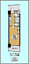 ロイヤルコンフォート渡辺通 1Kの間取図画像