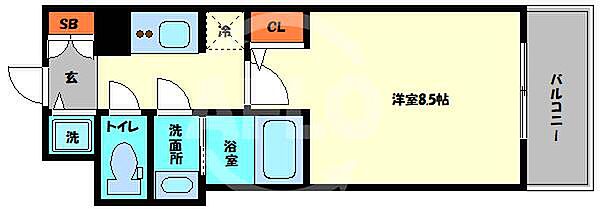 エスライズ北堀江 ｜大阪府大阪市西区北堀江2丁目(賃貸マンション1K・11階・26.35㎡)の写真 その2