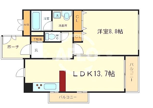 エル・セレーノ九条 ｜大阪府大阪市西区九条南2丁目(賃貸マンション1LDK・7階・54.52㎡)の写真 その2