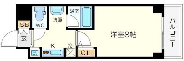 QCフラット北堀江 606｜大阪府大阪市西区北堀江4丁目(賃貸マンション1K・6階・25.50㎡)の写真 その2