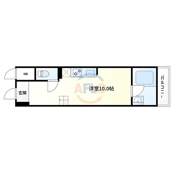 是空弁天 ｜大阪府大阪市港区弁天4丁目(賃貸マンション1R・4階・28.01㎡)の写真 その2