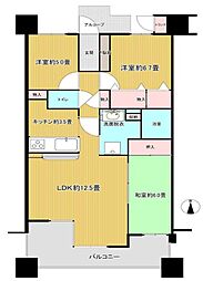 サーパス安島 803 3LDKの間取り