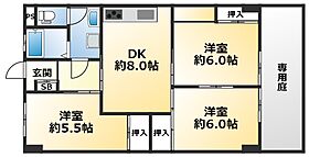 熊野サンハイツ  ｜ 兵庫県神戸市兵庫区小山町（賃貸マンション3LDK・1階・55.98㎡） その2