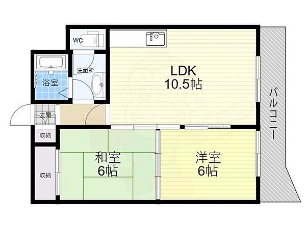 京都府京都市伏見区桃山町泰長老(賃貸マンション2LDK・4階・50.84㎡)の写真 その2