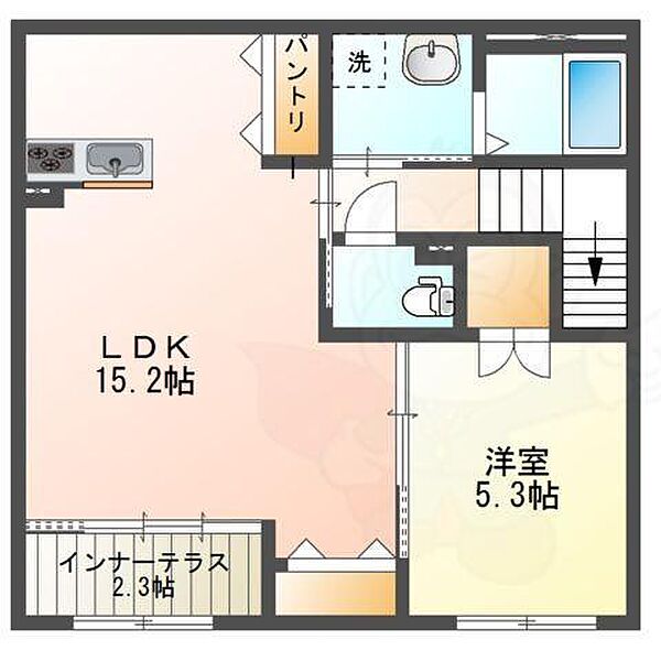 ユーフォリア ｜京都府京都市伏見区羽束師菱川町(賃貸アパート1LDK・2階・55.87㎡)の写真 その2