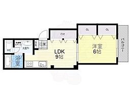 プレステージ琴弾山 1LDKの間取図画像