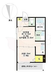 KayOto residence 久世上久世町 1階1DKの間取り