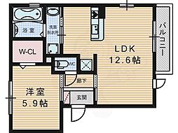 メゾン・ド・アンジュ 2階ワンルームの間取り