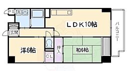 イスターナ吉祥院（キッショウイン） 4階2LDKの間取り