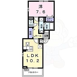 リアシード 1階1LDKの間取り