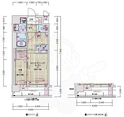 ソルテラス京都JUJO薫 4階1LDKの間取り