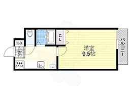 ジャム・アンクル 2階1Kの間取り