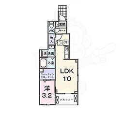 ノースヴィレッジ 1階1LDKの間取り