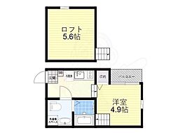 ハーモニーテラス豊後橋町A 1階1Kの間取り