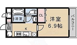 プレリュード 1階1Kの間取り