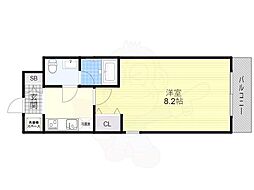 ルーチェ桃山 2階1Kの間取り