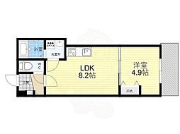(仮称)桃山水野左近西町新築アパート 2階1LDKの間取り