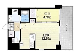 メゾンノワール 1階1LDKの間取り