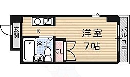 ヴェルジェ 3階ワンルームの間取り