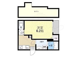 Kyo Maison伏見 2階1Kの間取り