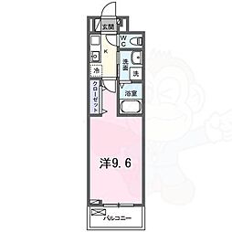 フリージア 1Kの間取図画像