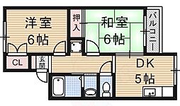 第3芳月ハイツ 2DKの間取図画像