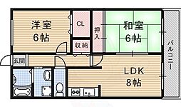 グリーンサム弐番館 2LDKの間取図画像