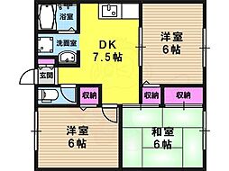 パルカーサ南京都 3DKの間取図画像