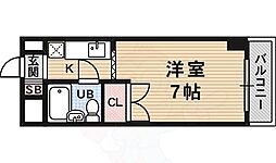 メルディアキューブ観月橋 1Kの間取図画像