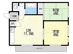 ヤムズビレッジ 2LDKの間取図画像