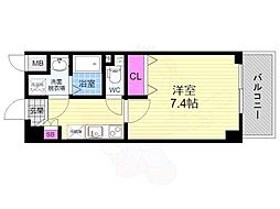 ベラジオ京都西大路ウエスト 1Kの間取図画像