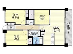 パデシオン十条 3LDKの間取図画像