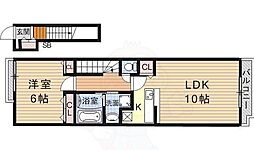 プロムナード醍醐3 1LDKの間取図画像