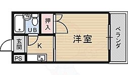 アークハイツ城南宮 1Kの間取図画像