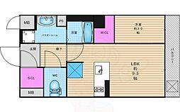 ソルテラス京都東寺HOMARE 1LDKの間取図画像