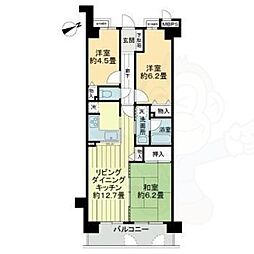 ライオンズマンション宇治第2 3LDKの間取図画像