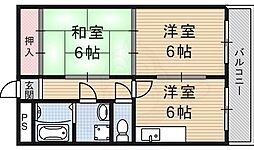 ヤムズ3 2DKの間取図画像