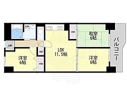 桂川ハイツ5号館 3LDKの間取図画像