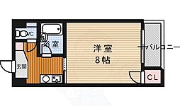 エルデ桃山 1Kの間取図画像