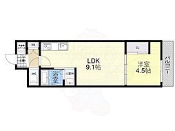 スワンズ京都東寺ガーデン 1LDKの間取図画像