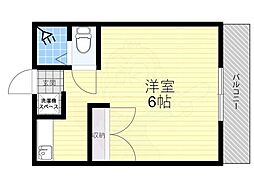 カーサ桃山 1Kの間取図画像