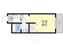 ル・シャレーアカイ 1Kの間取図画像