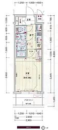 プレサンスTHEKYOTO華苑 1Kの間取図画像