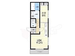D-ROOM深草小久保町C 1LDKの間取図画像