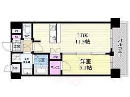 CRYSTALGLANZ京都西大路 1LDKの間取図画像