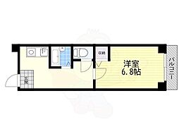 リバーサイド墨染 1Kの間取図画像