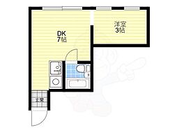 パールハイツ小倉 1DKの間取図画像